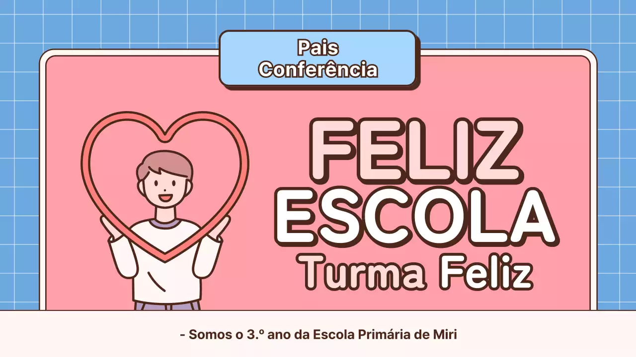 Apresentação para uma reunião de pais e professores com tema escolar