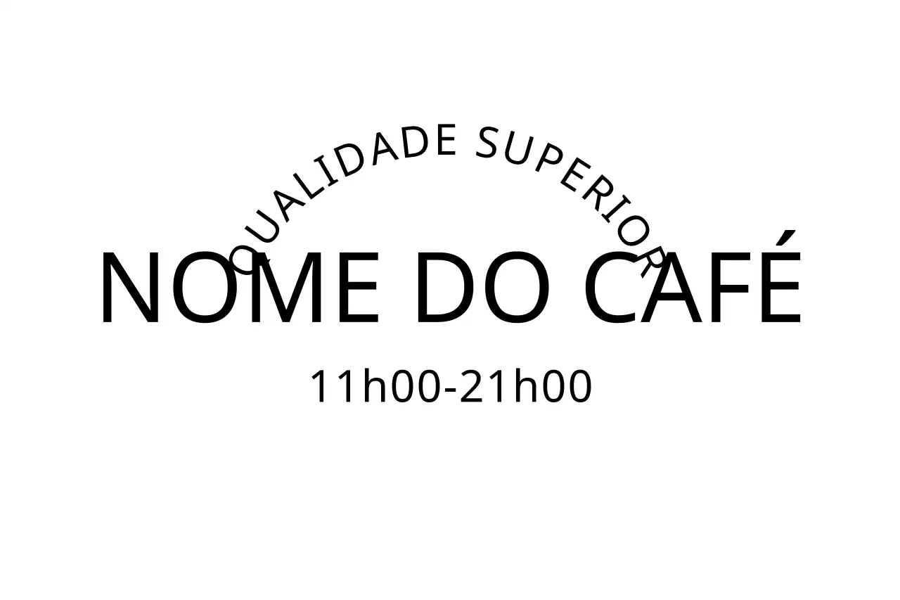 Logótipo simples de café com texto a preto e branco