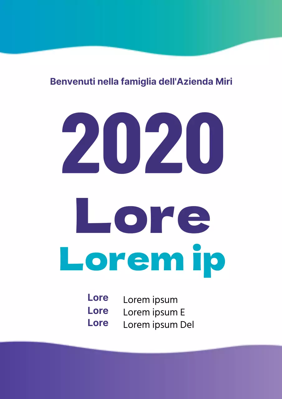 Volantino semplice per seminario aziendale per neoassunti in viola e azzurro