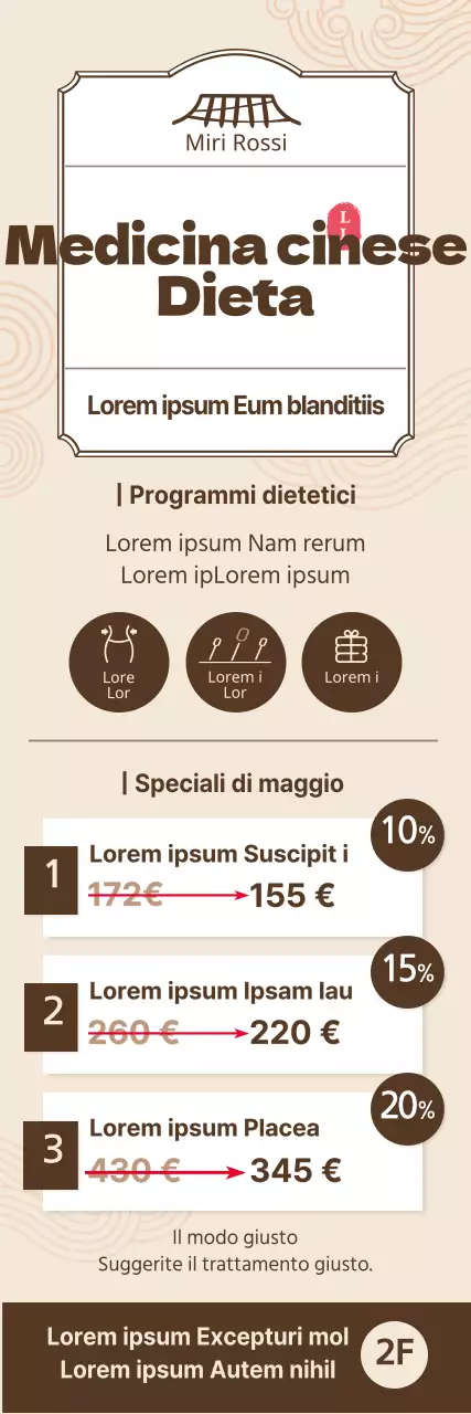 Stile semplice in giallo e marrone Listino prezzi del programma dietetico di medicina cinese