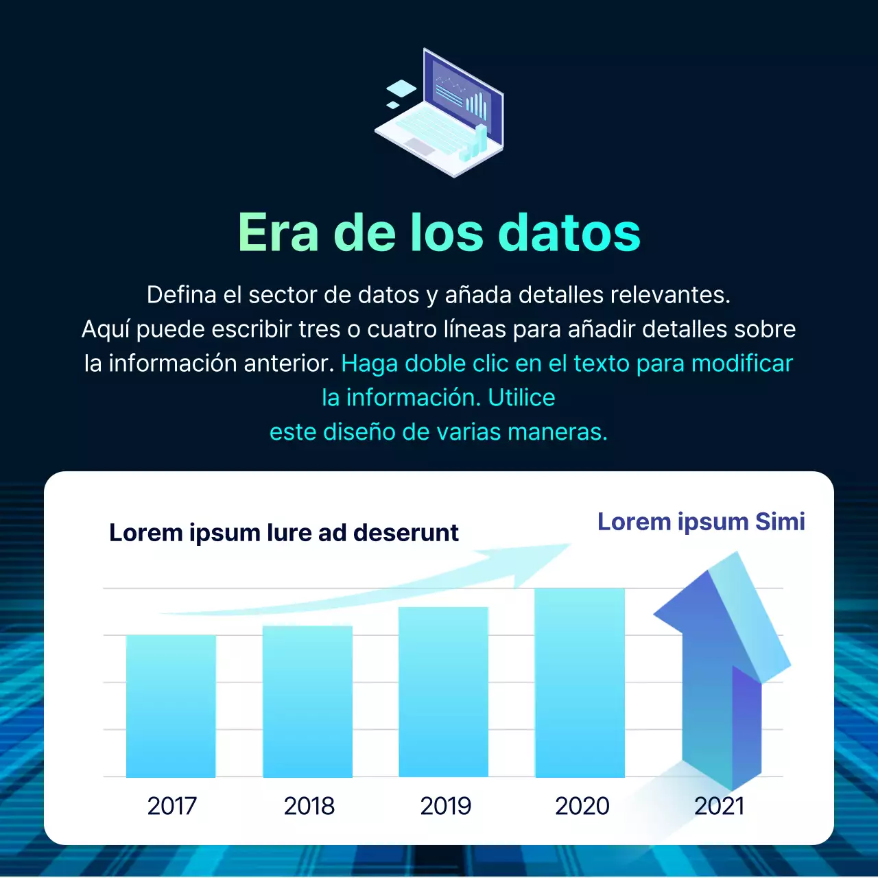 Directrices de la Ley de la Industria de Datos en gradiente azul