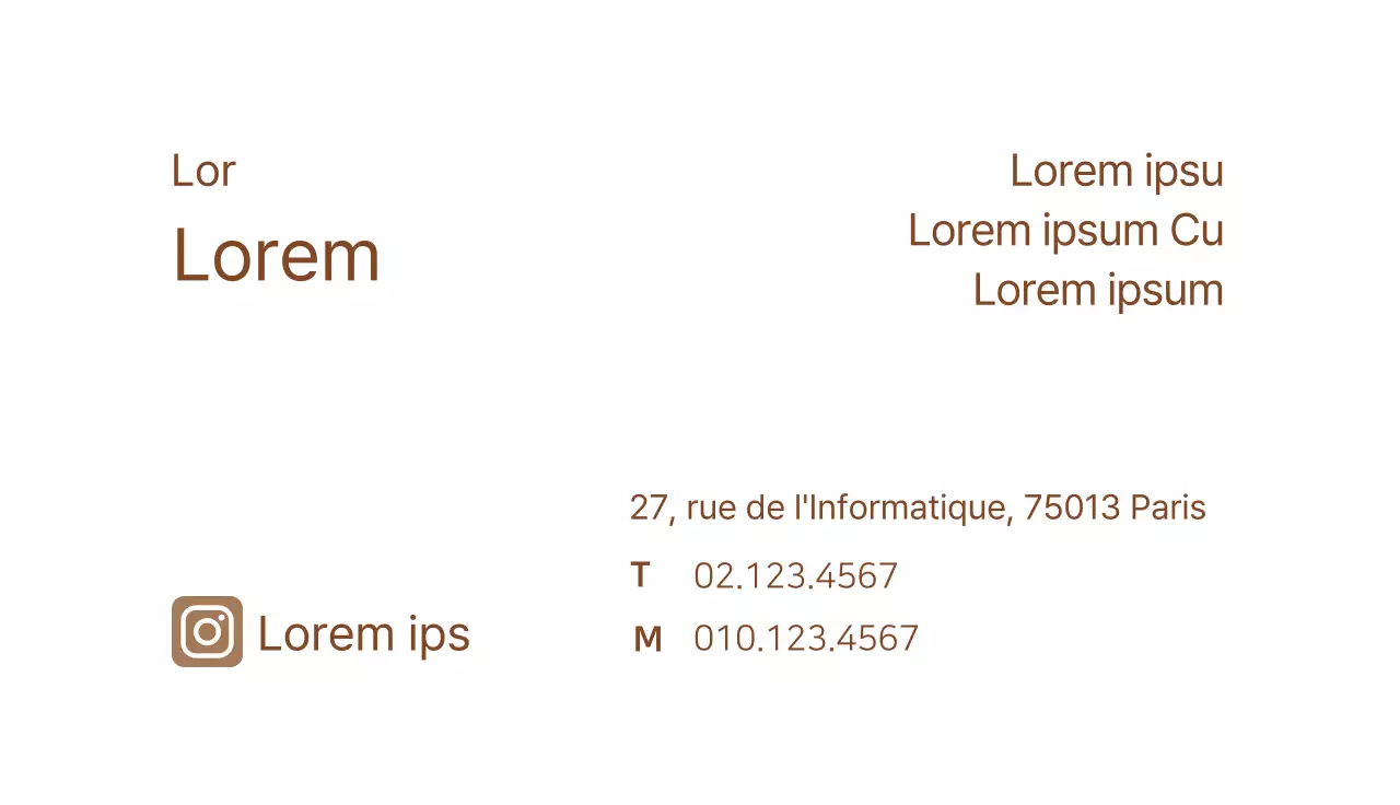 Icône marron Carte de visite simple du restaurant Kalnoodle