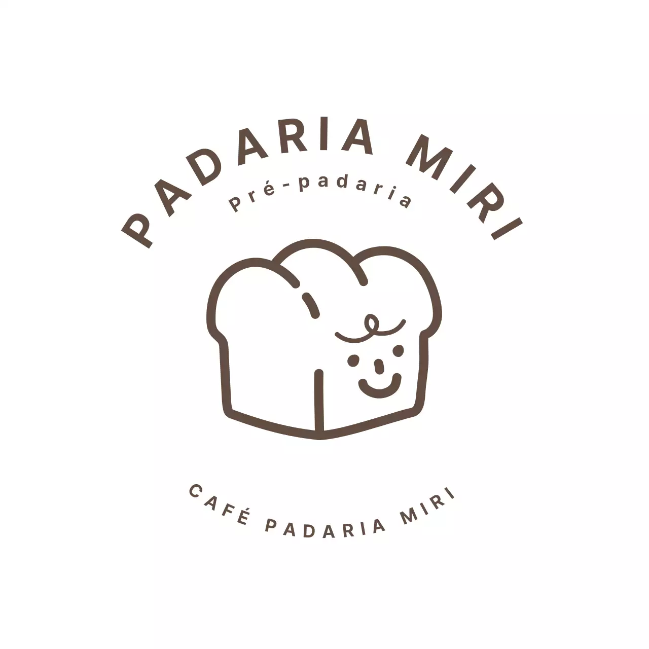 Base para copos de padaria com ilustração de um pão giro em preto