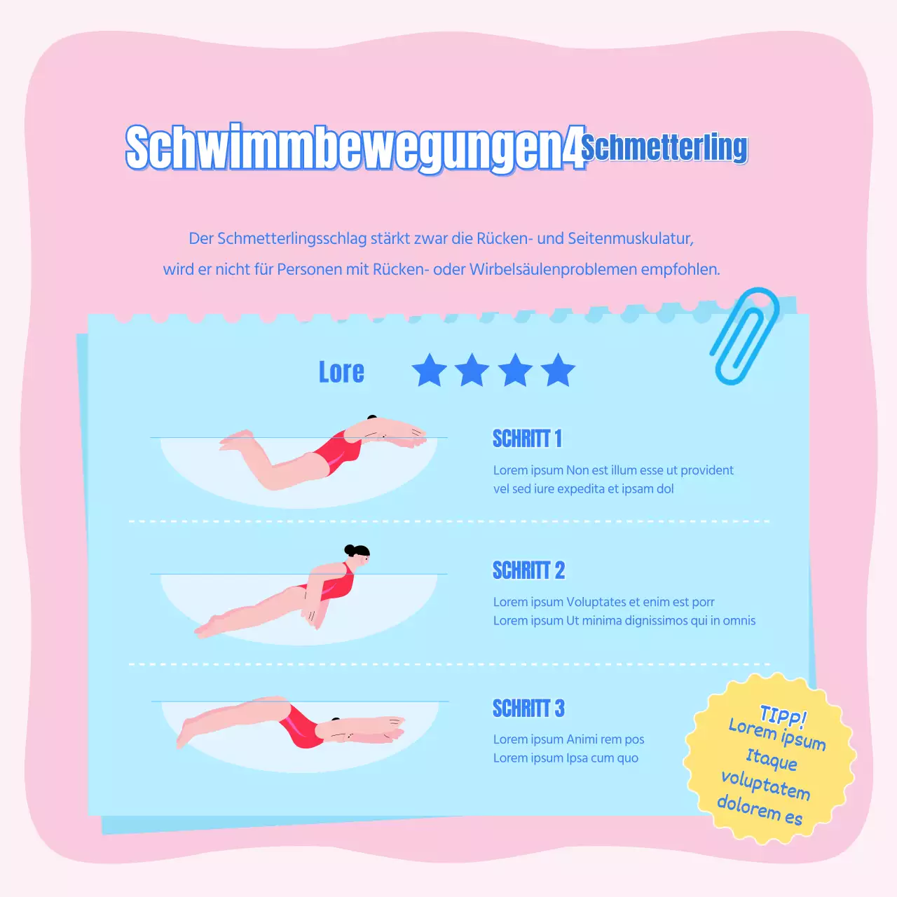 Kinderschwimmen in rosa und hellblau CardNews