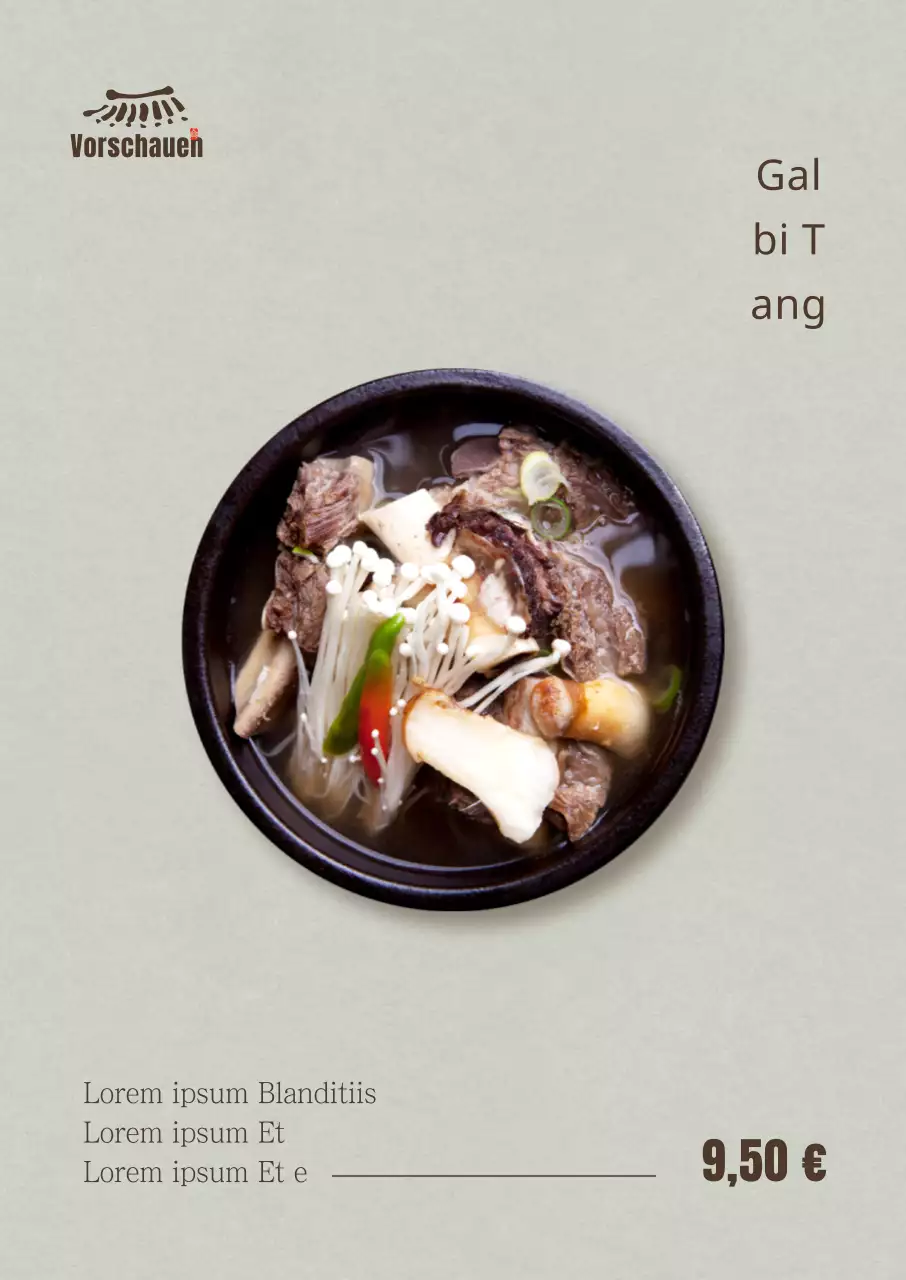 Einfaches Galbi Tang Vertikal-Poster