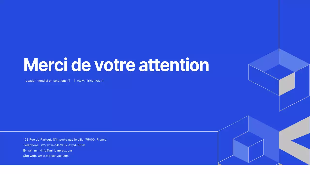 Profil de l'entreprise informatique en bleu (présentation)