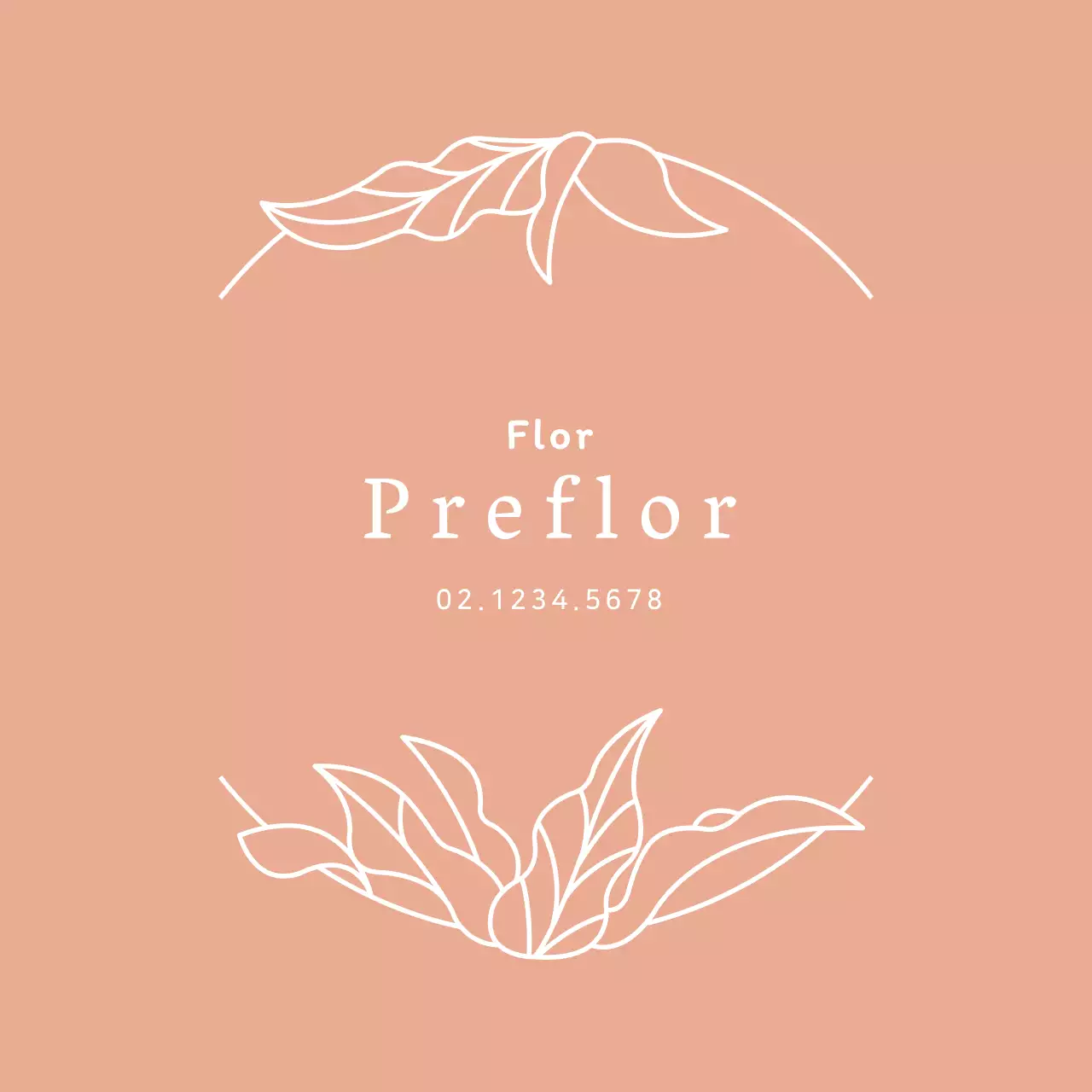 Letrero de floristería con una lujosa ilustración floral en oro rosa