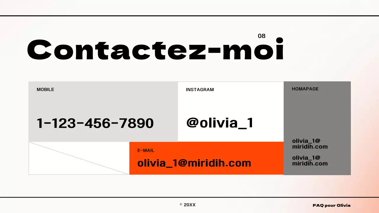 Infographie sur le concept de gradient simple en orange et blanc À propos de nous