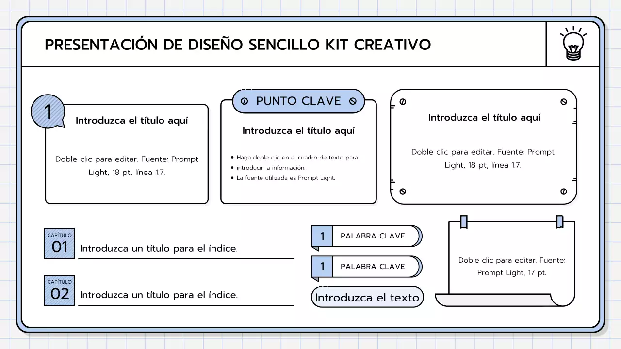 Un kit básico de presentación en amarillo, verde lima y azul