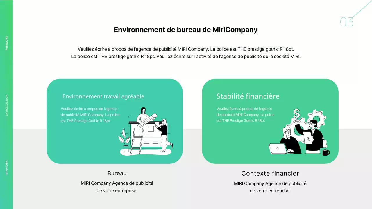 Papier à en-tête vert et blanc d'une agence de publicité