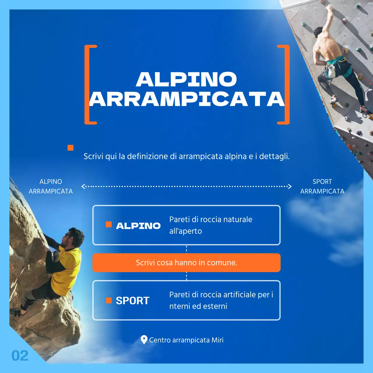 Sulla scalata del concetto di cielo blu e arancione