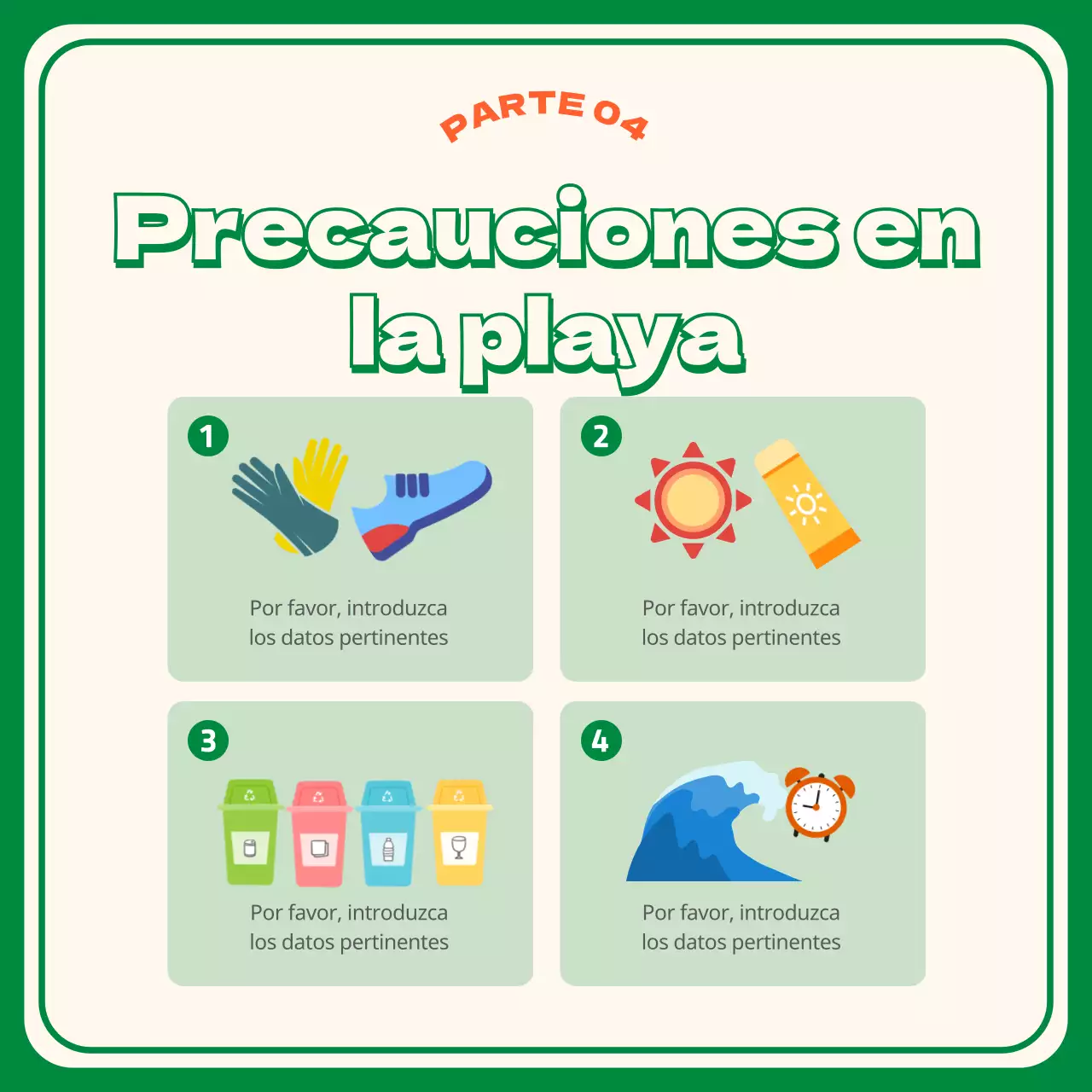 Green Orange Beachcombing CardNoticias