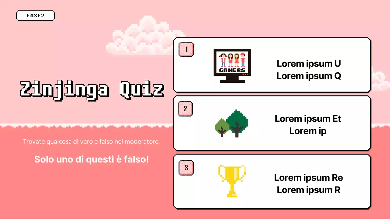 Gioco a quiz del laboratorio con un'atmosfera pixelata blu e gialla