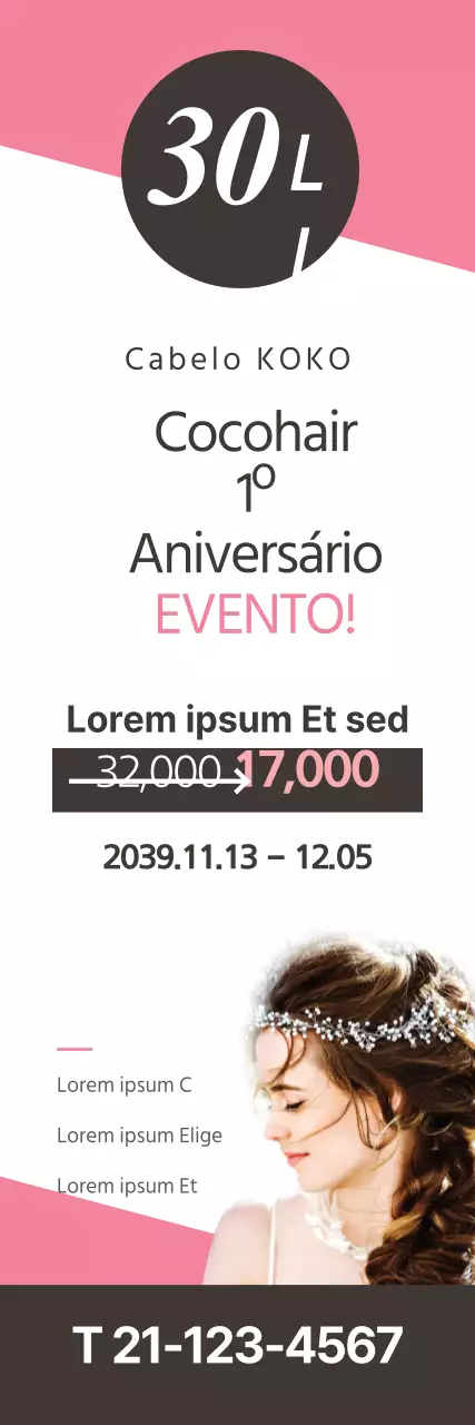Evento de aniversário de 1 ano do cabelo