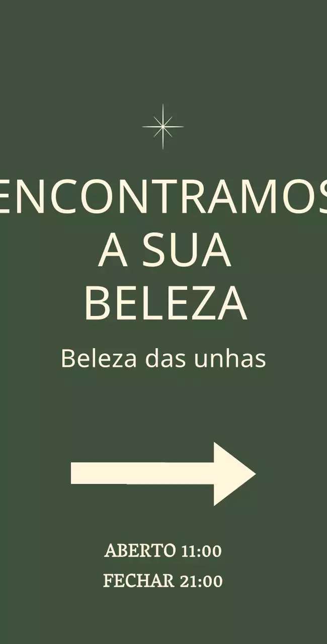 Sinal de unha com ilustração de estrela sobre fundo verde
