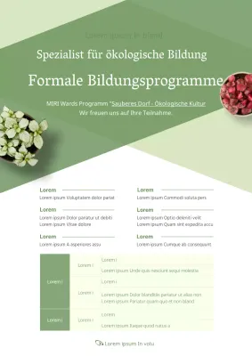 Grünes, sauberes Einstellungsplakat für Umweltpädagogen