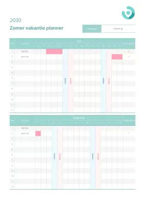 Sjabloon voor afdelingsvakantie in mintkleur
