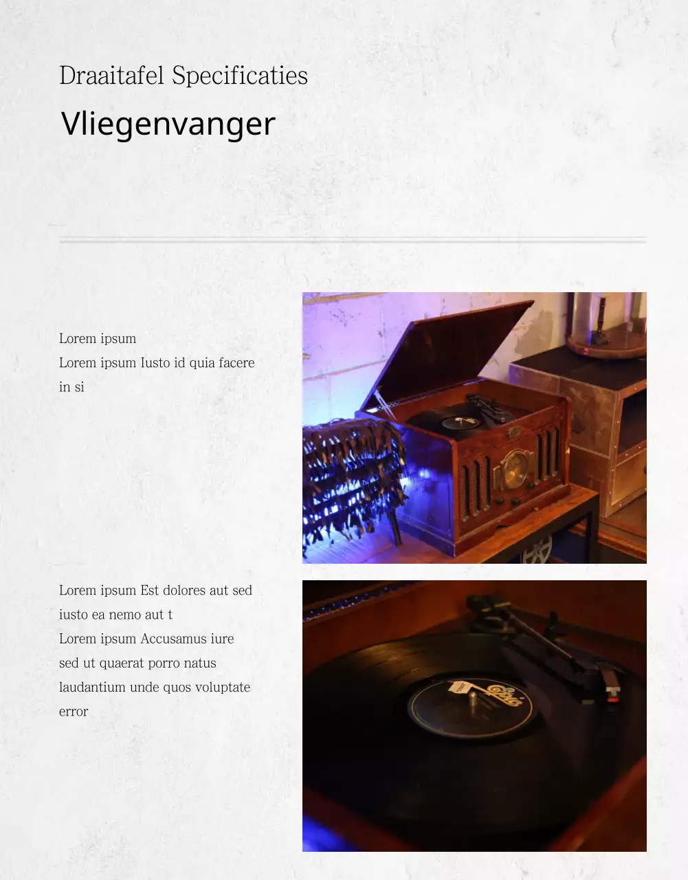 LP detailpagina in oranje en wit