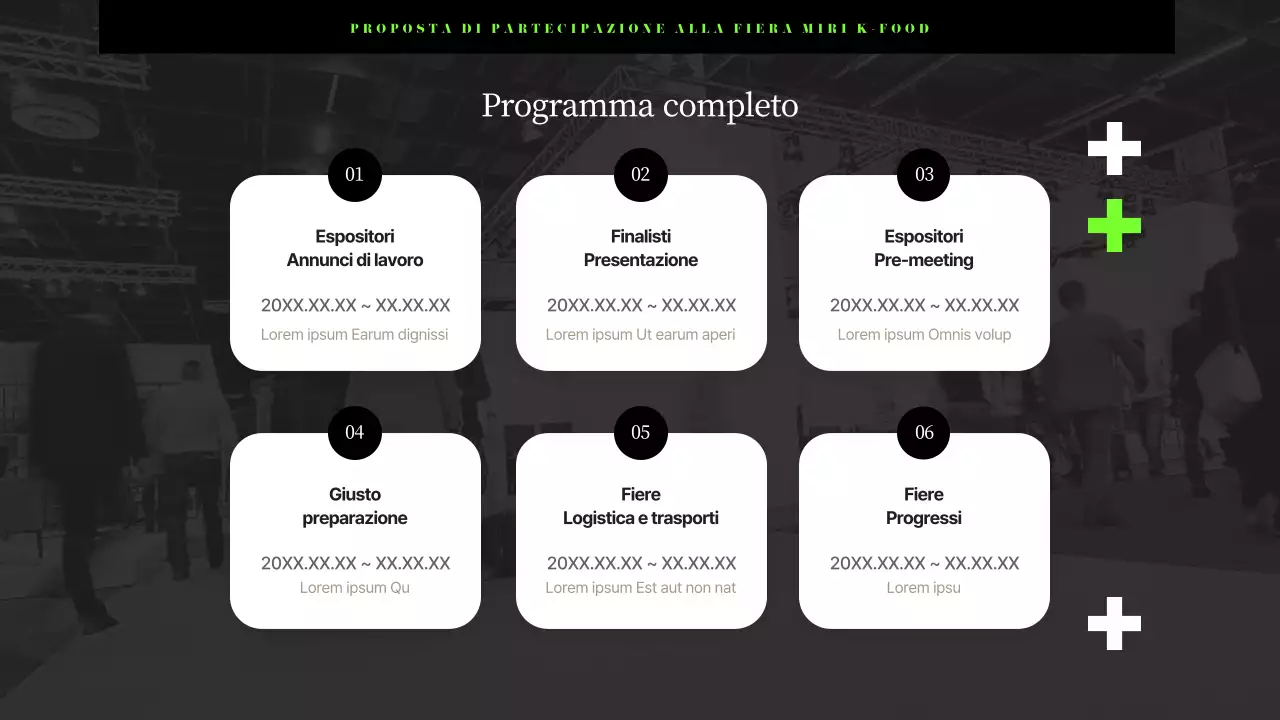 Proposta aziendale di fiera alimentare moderna in nero e chartreuse