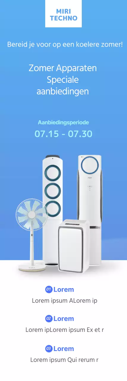 Blauw zomertoestel banner