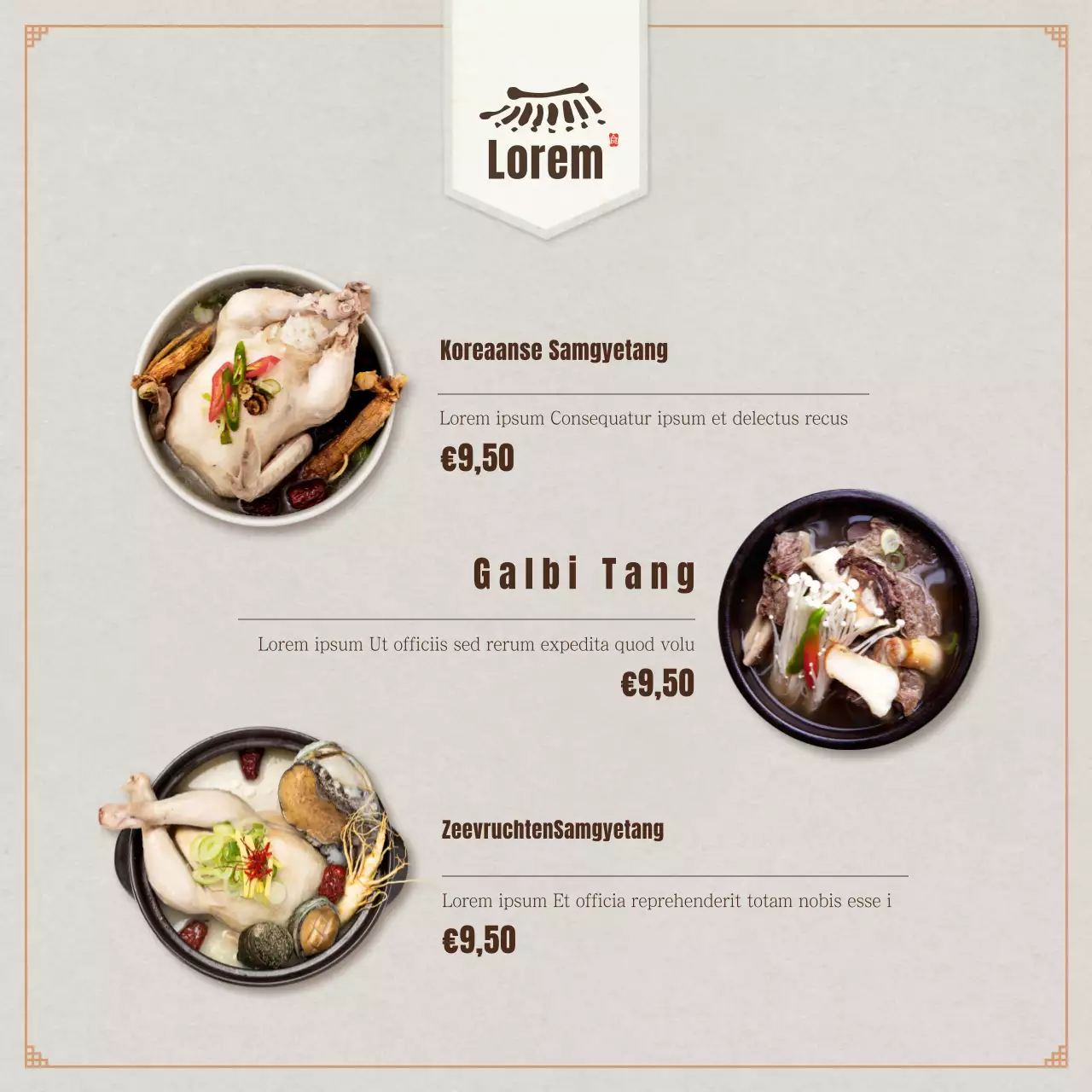 Traditionele bamboe vierkante banner