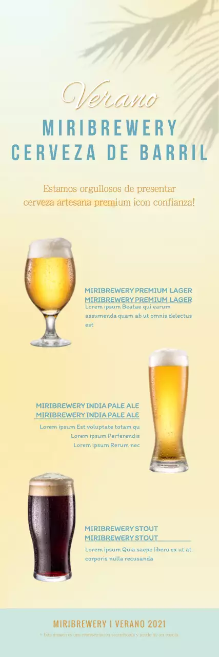 Cartel sencillo de cerveza artesanal