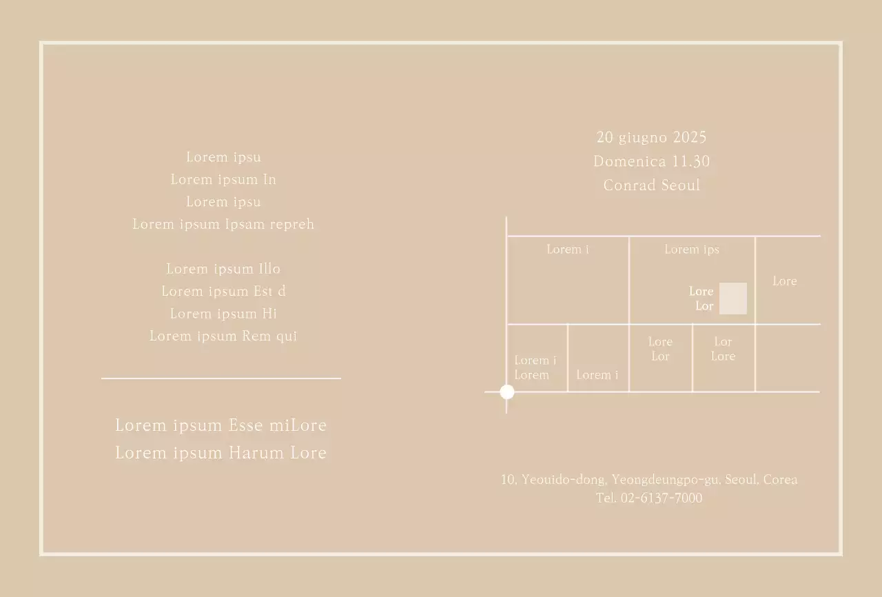 Cartolina di invito al matrimonio beige pulito