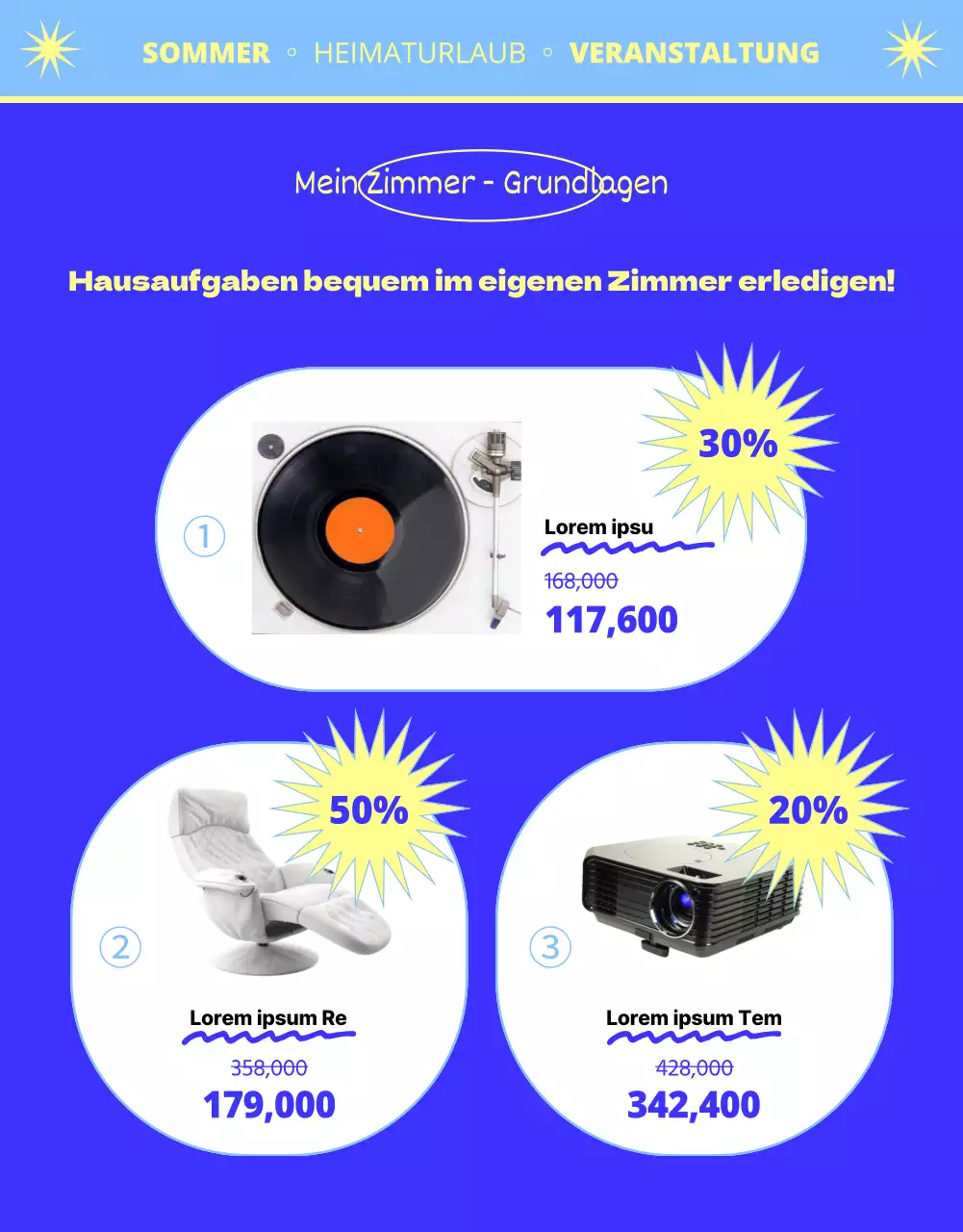 Homecoming-Sonderausstellung mit coolen blauen Illustrationen