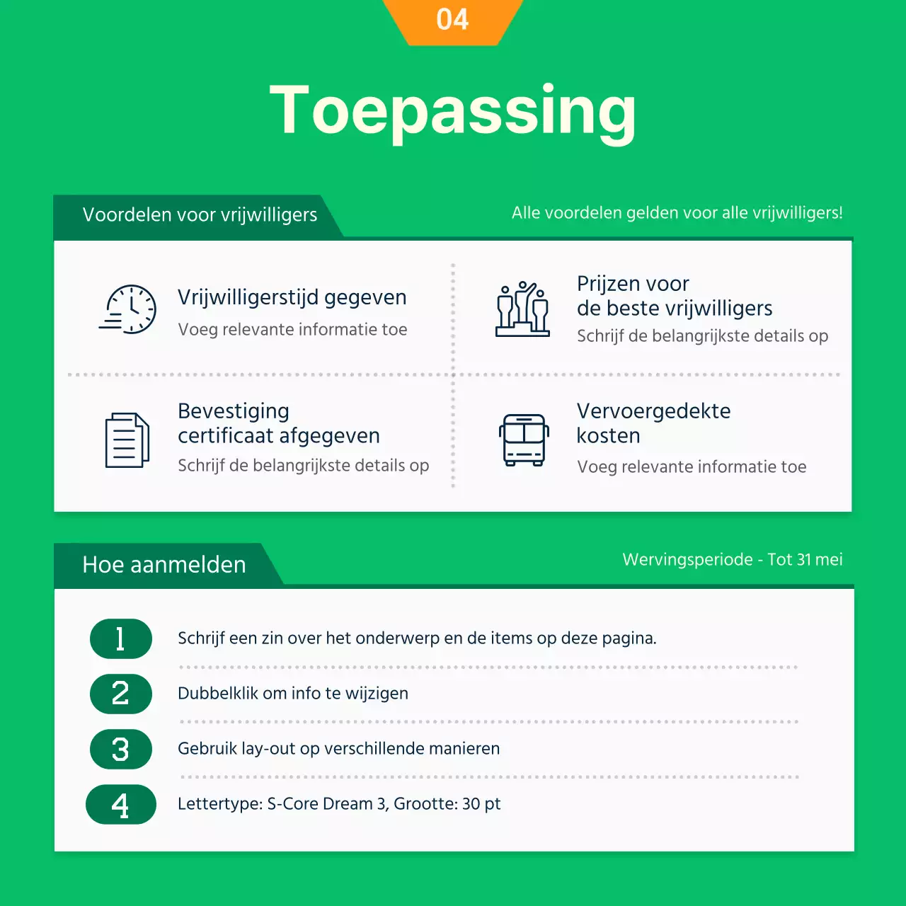 Groen en Oranje Illustratie Concept Rekrutering van universiteitsvrijwilligers