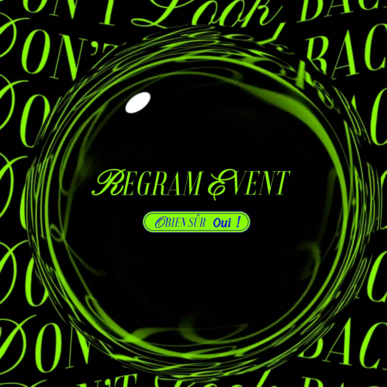 Une pochette d'ambiance de marque branchée en bleu et vert fluorescent