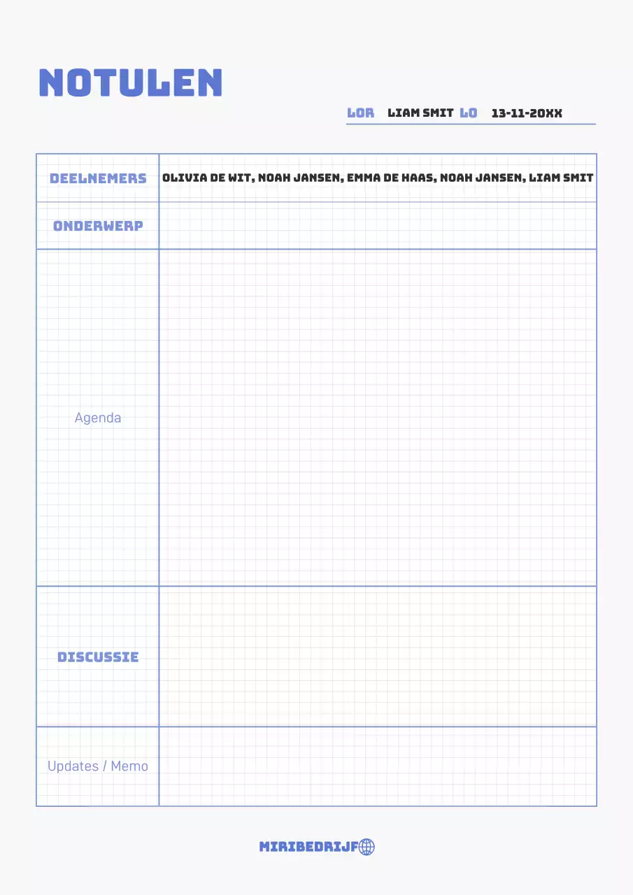 Minuten in een rasterpatroon met witte en blauwe punten