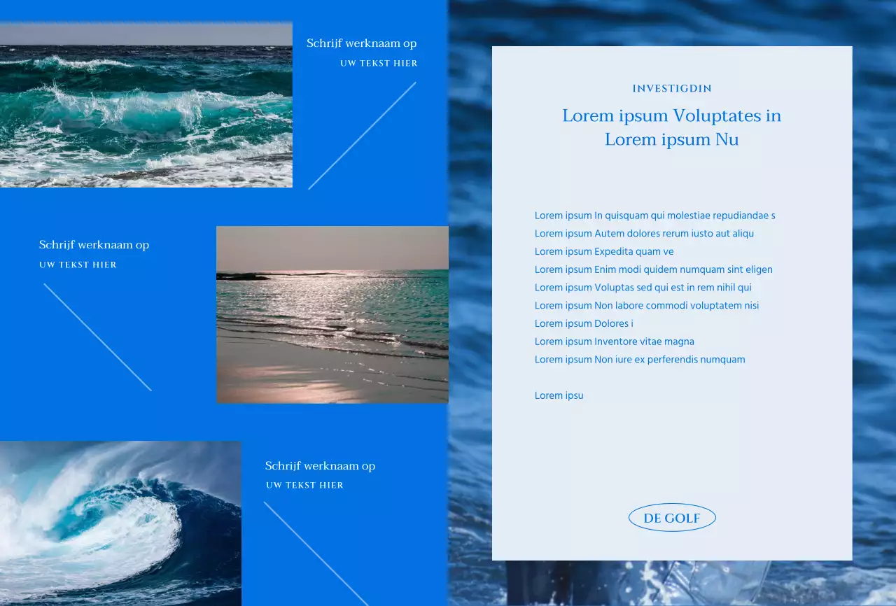 Emotionele tentoonstelling over oceaanfotografie in blauw