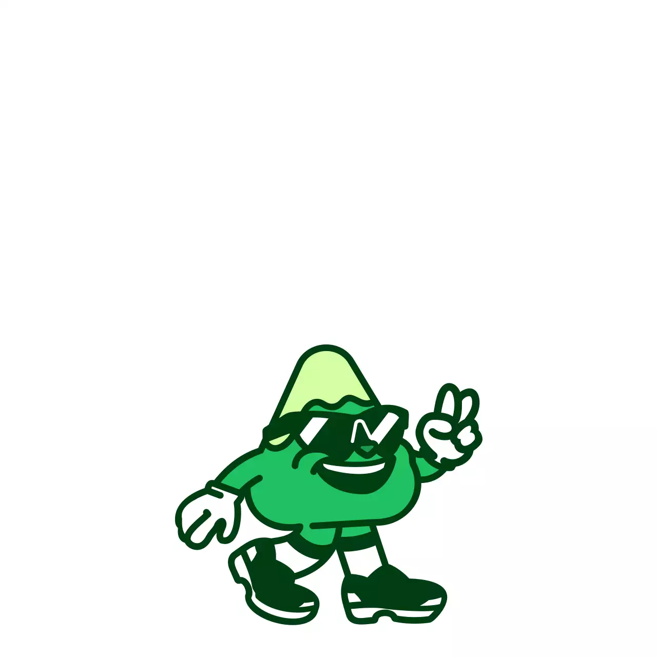 Illustration d'un personnage mignon et branché avec une couleur verte fraîche Informations sur l'événement Eco Challenge