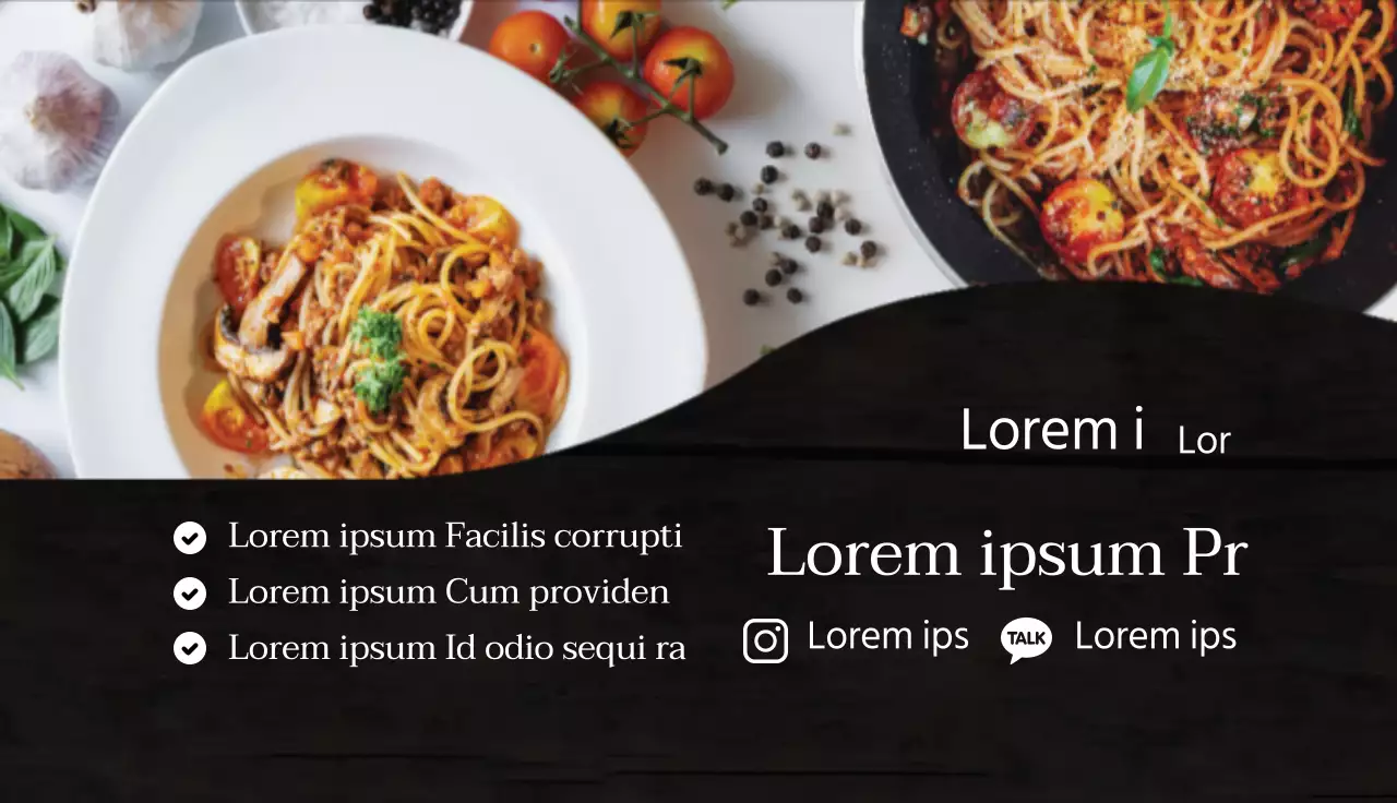 zwarte foto markeren vet restaurant pasta