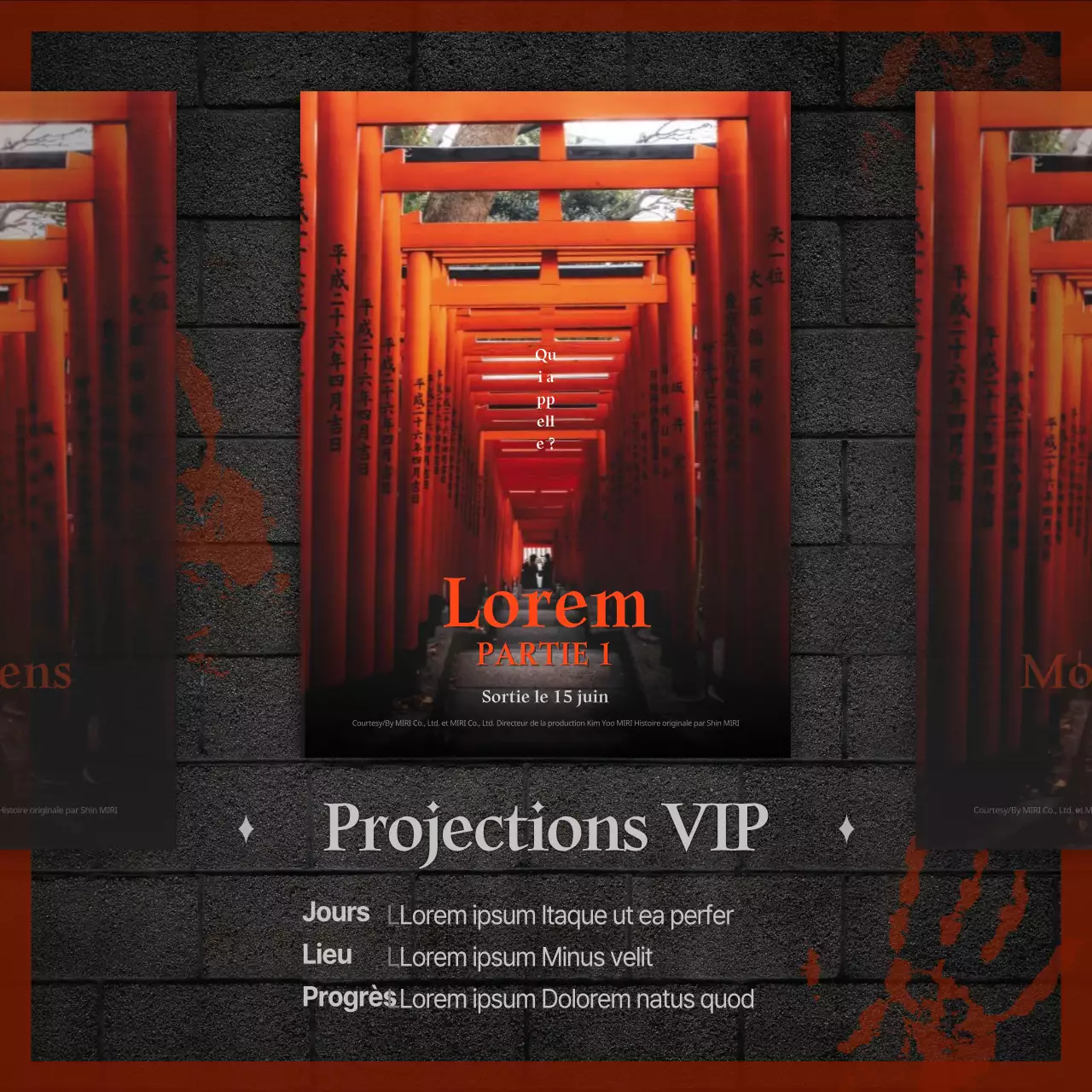 Projection VIP du film indépendant d'horreur noir et rouge Blind