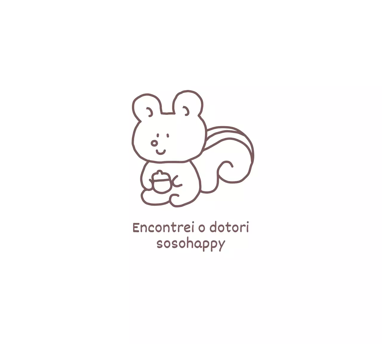 Mercadoria gira com uma ilustração de linha de um esquilo