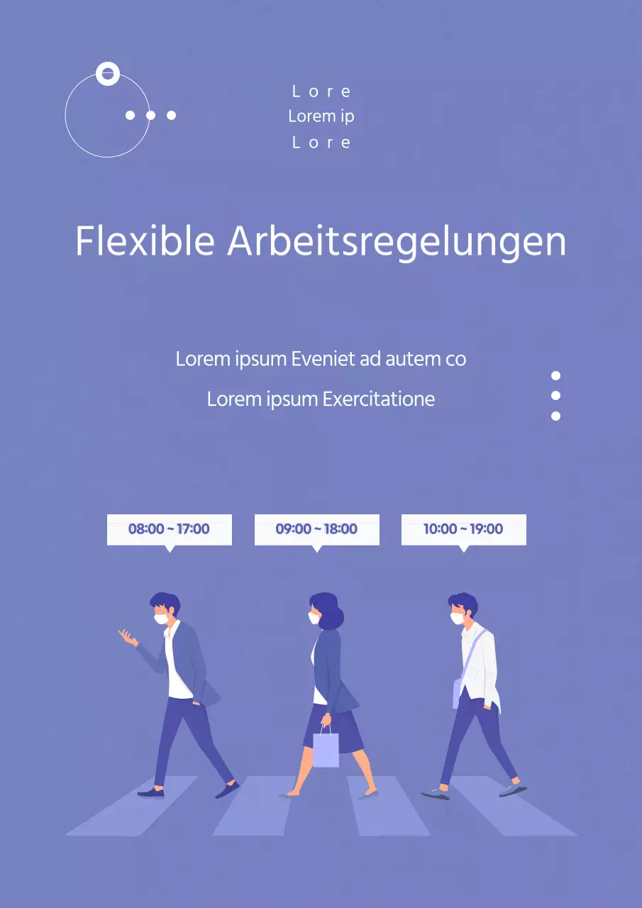 Durchsagen in verschiedenen Situationen mit Illustrationen aus dem täglichen Leben der Menschen in ruhigen Farben