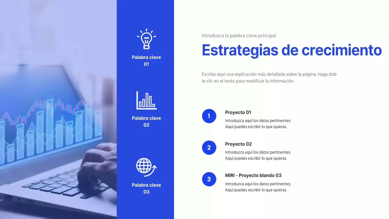 Perfil de empresa de TI en azul (presentación)