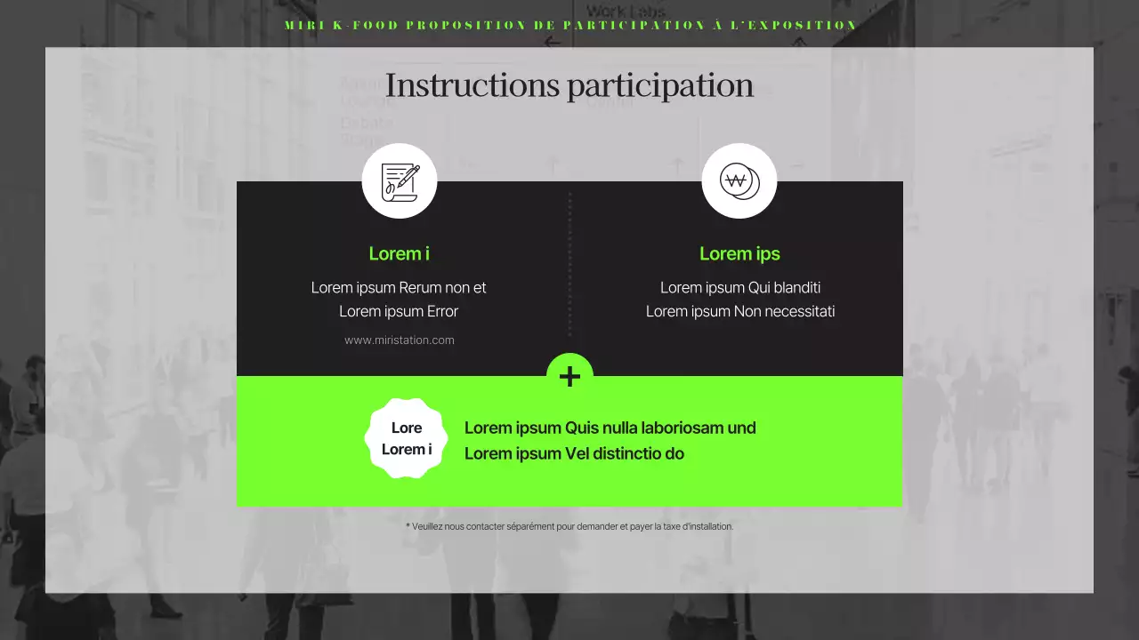 Proposition d'entreprise pour une foire alimentaire moderne en noir et chartreuse