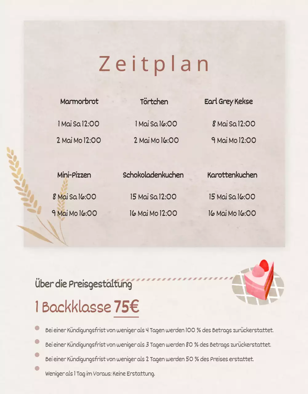 Details zum Bäckereikurs