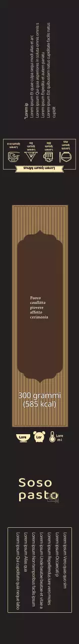 Etichetta alimentare formale nera a coste ordinate