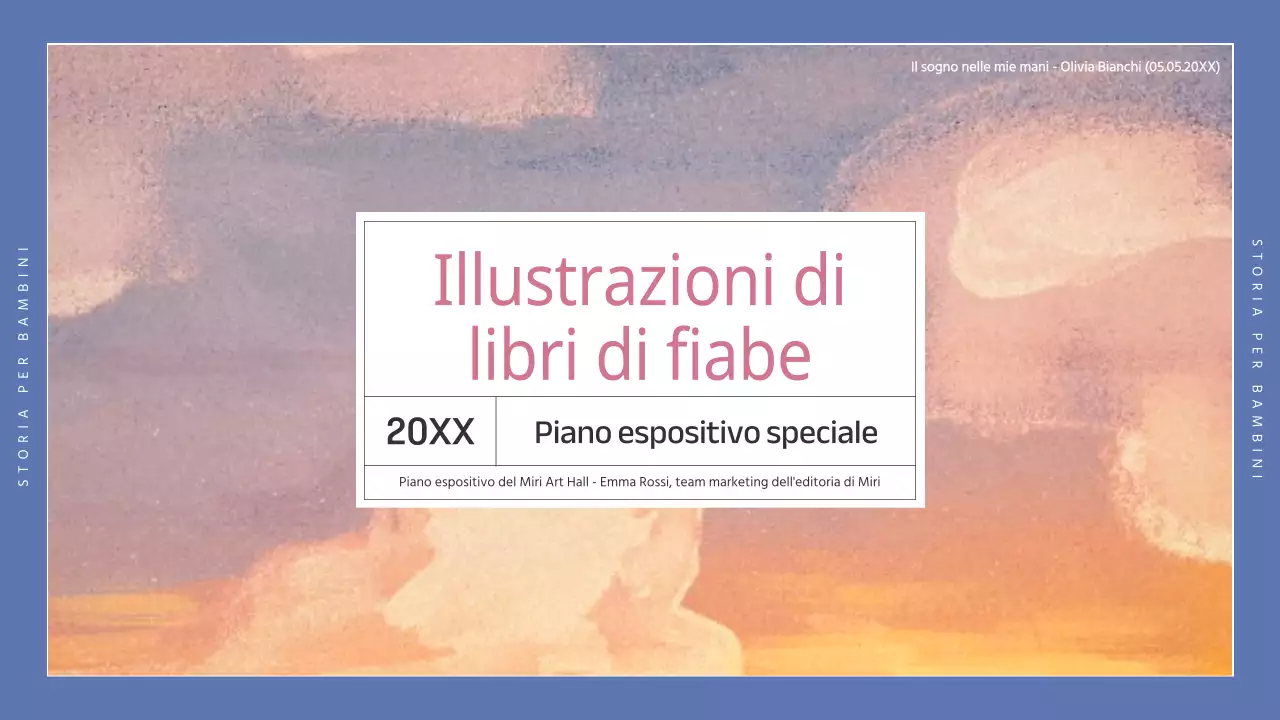 Illustratore di fiabe semplici in nero e blu, brochure della mostra speciale