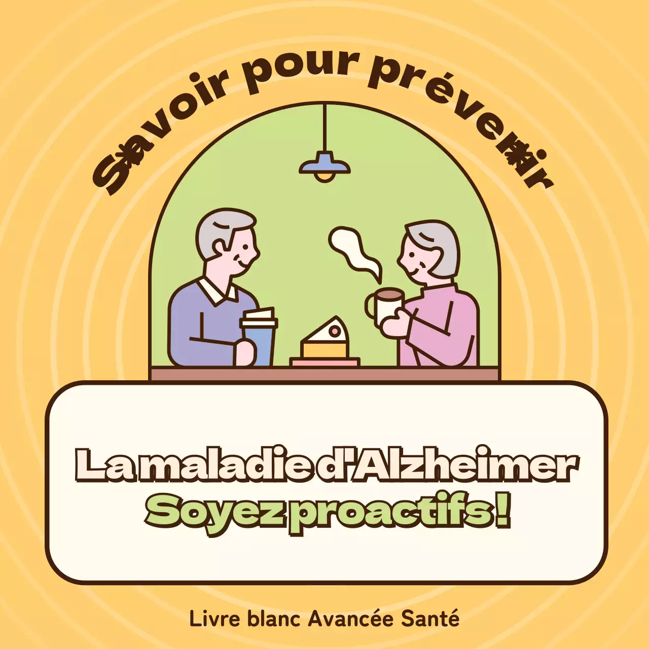 Informations sur la santé des personnes âgées atteintes de la maladie d'Alzheimer en jaune chartreuse bleu clair