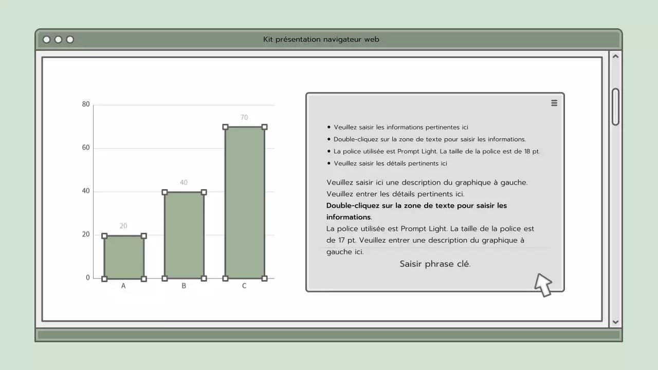 Kit de présentation avec un concept de navigateur bleu clair