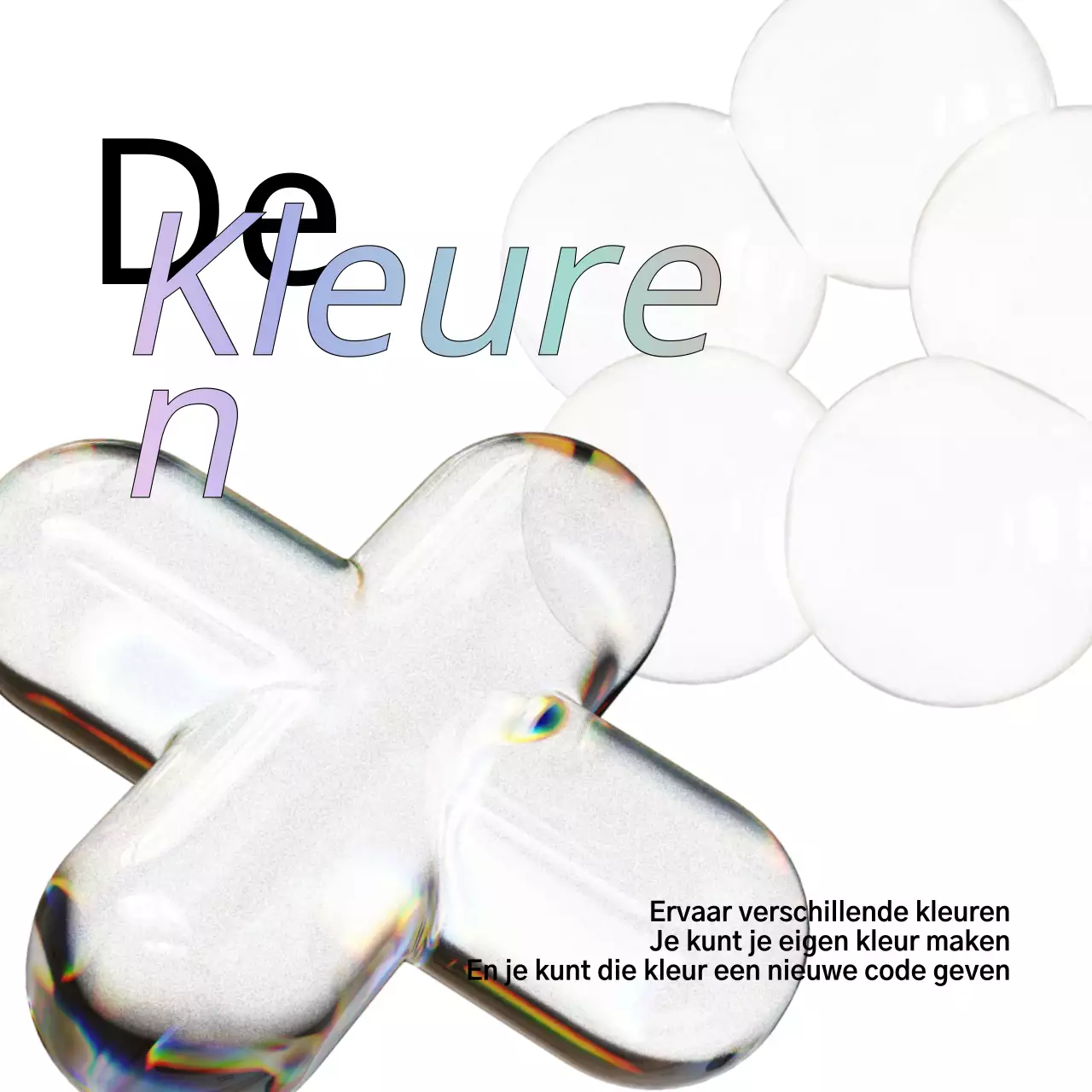 Strak vormgegeven pop-up store merchandise met witte en zwarte glazen objecten