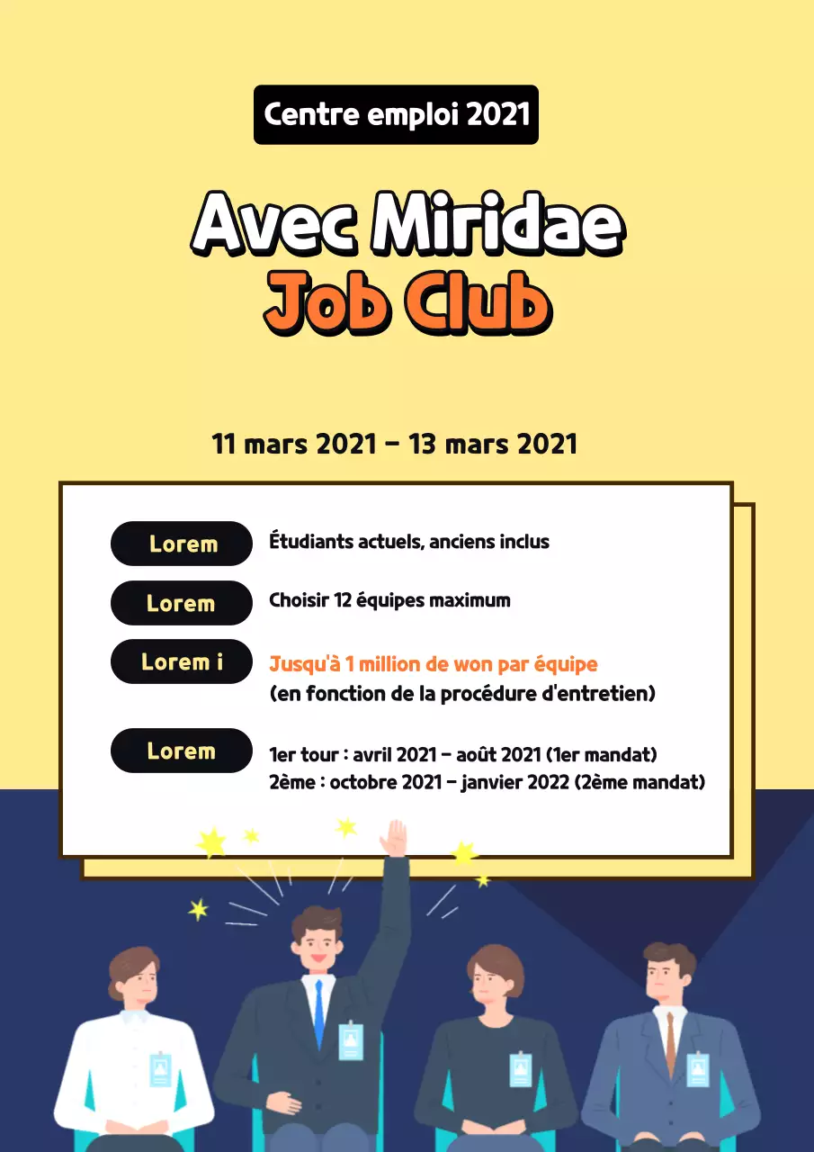 Un guide propre, jaune et blanc, des clubs d'emploi universitaires