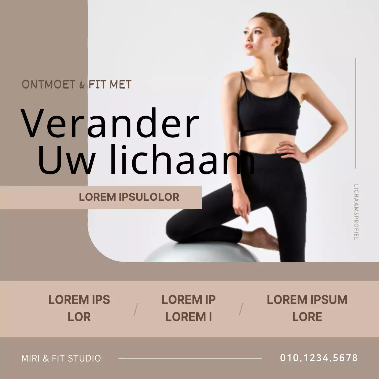 Beige Eenvoudig imagoLichaamsprofiel benadrukken