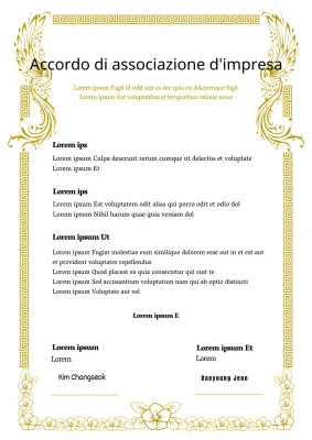 Un accordo di partnership di alto livello con una fenice d'oro e un fiore infernale