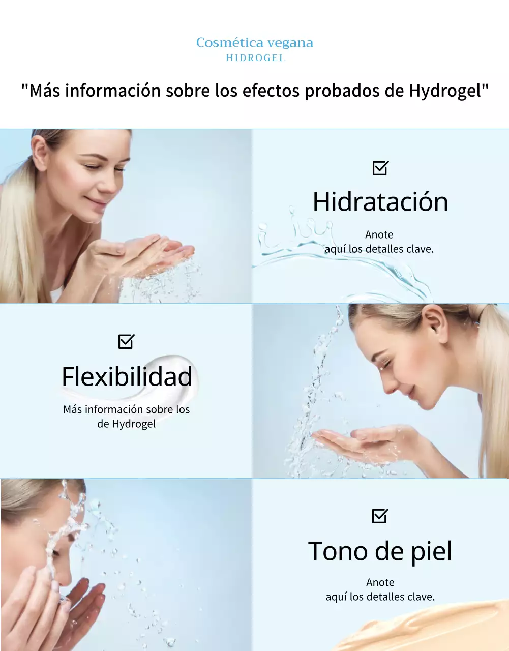 Hidratantes veganos de tonos azules página detallada