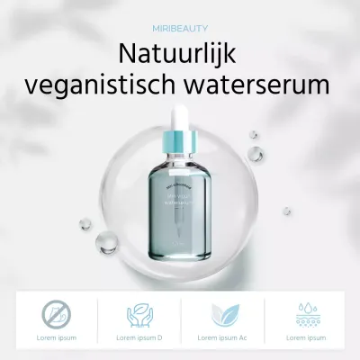 Witte lichtblauwe luxe veganistische cosmetica Instagram feed